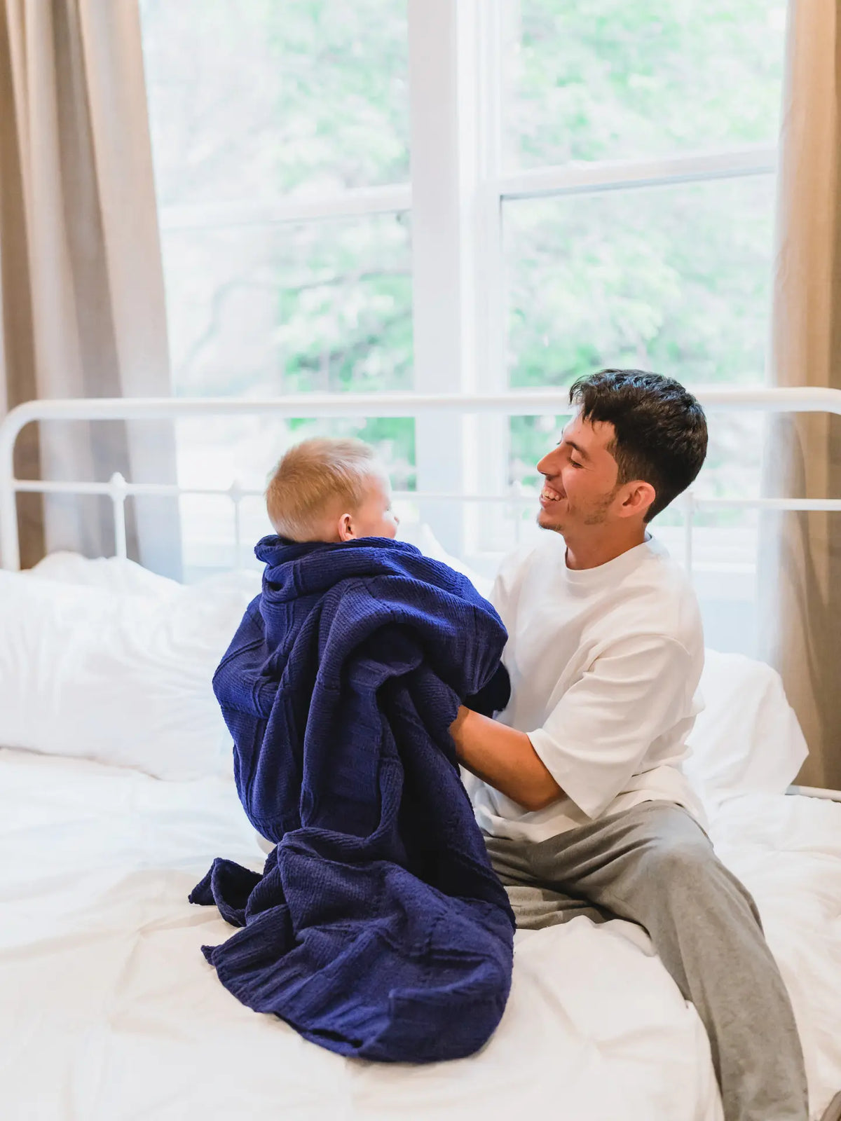 Pointelle Alsca Knit Stroller Blanket and Throw Set