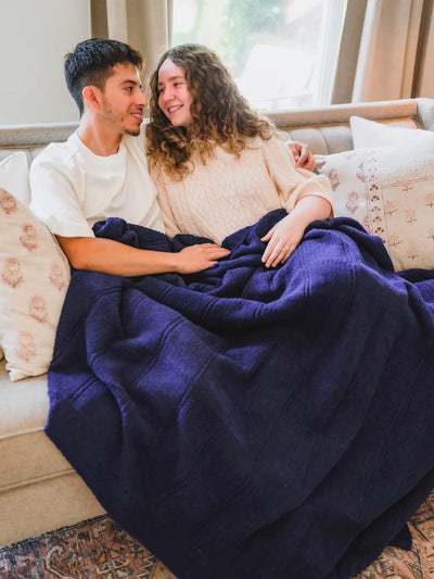 Pointelle Alsca Knit Blanket