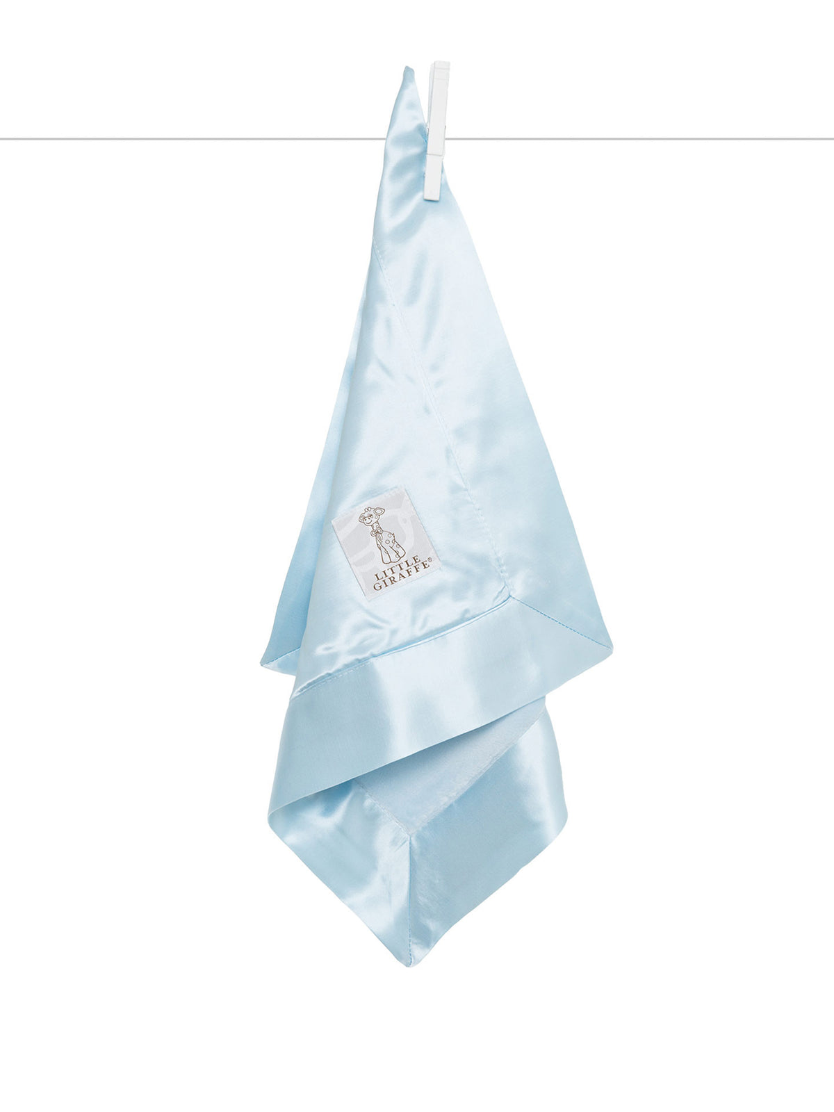 Little Giraffe Velvet Deluxe Blanky, Blue, 14"x14"