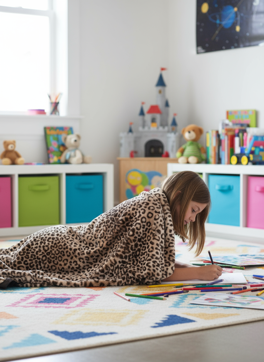 Luxe™ Leopard Blanket for Big Kids (49" x 59")
