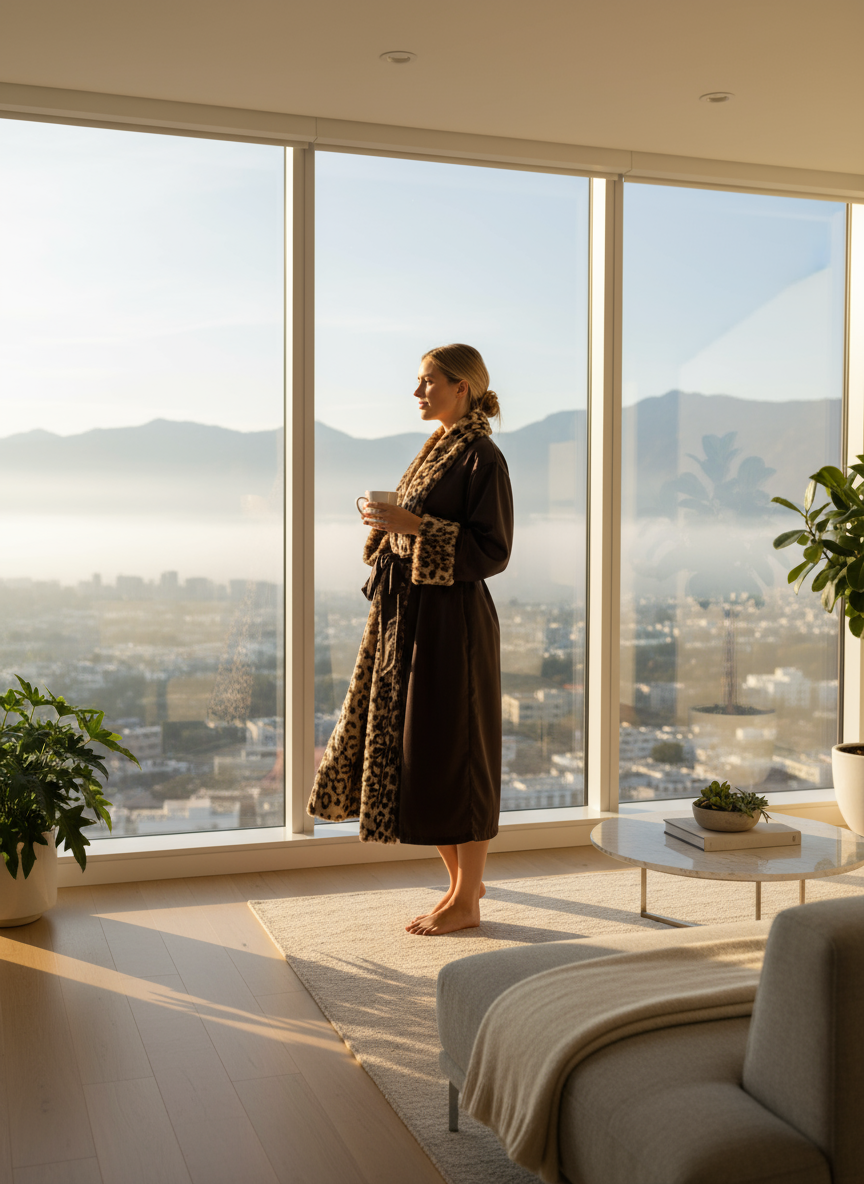 Luxe™ Satin Leopard Robe with Plush Luxe Ultra Soft Interior