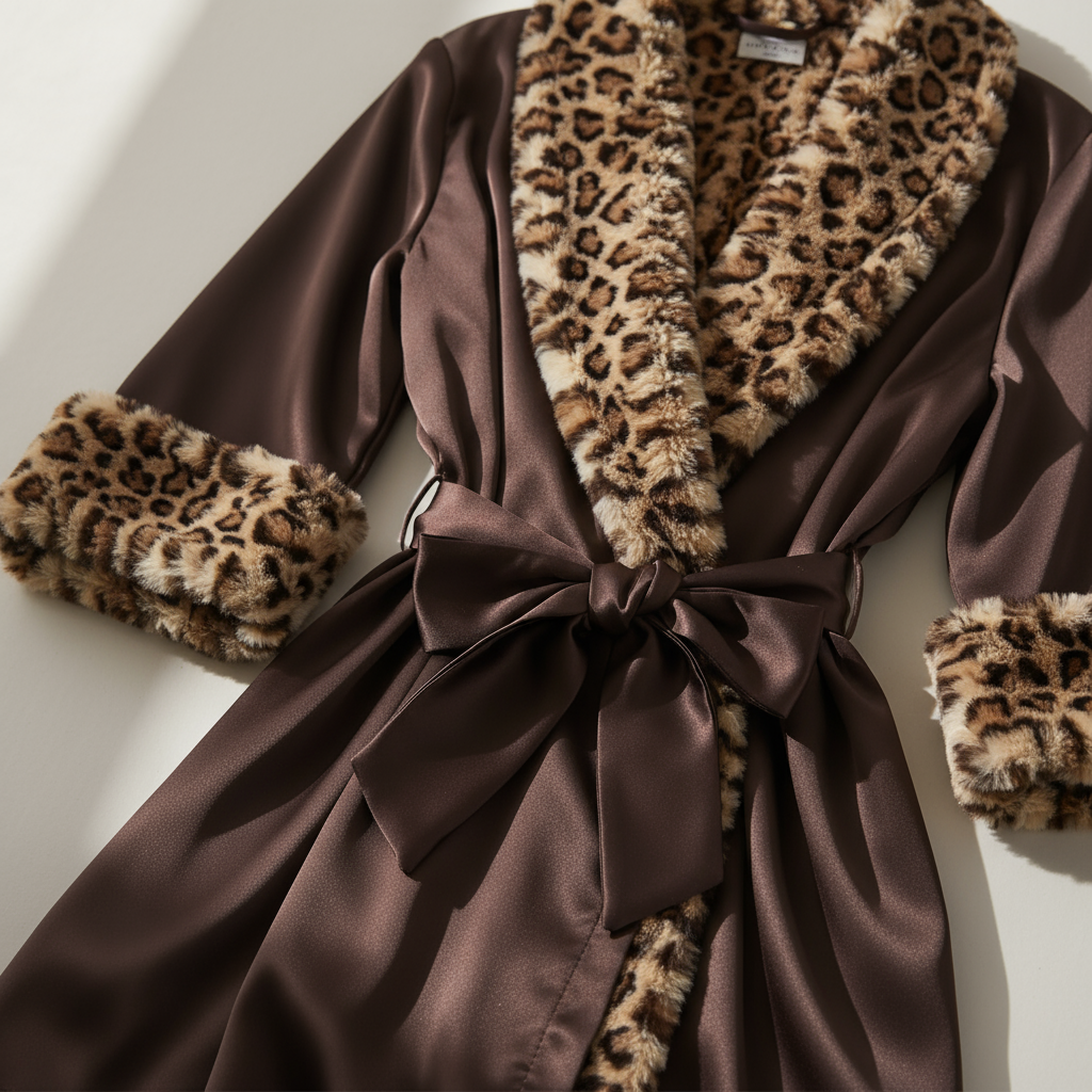 Luxe™ Satin Leopard Robe with Plush Luxe Ultra Soft Interior