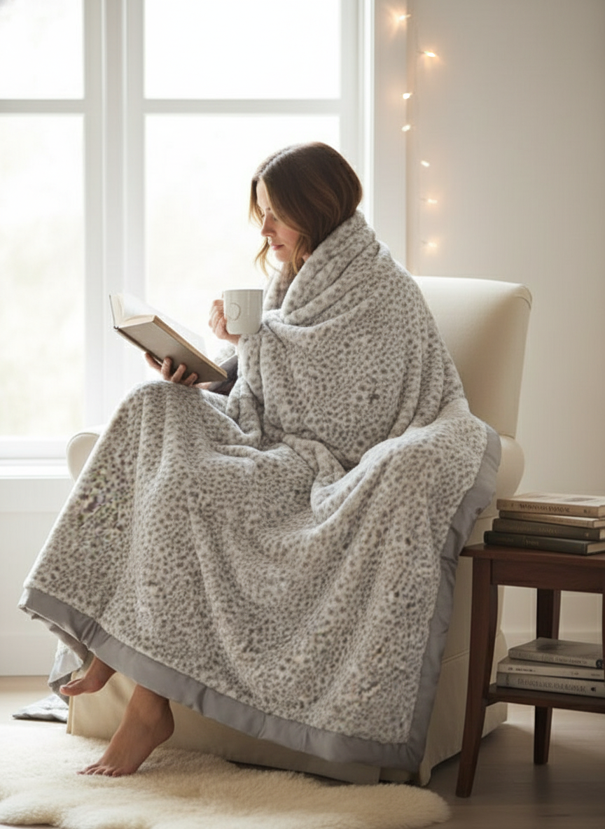 Luxe™ Snow Leopard Large Home Throw (59" x 88")