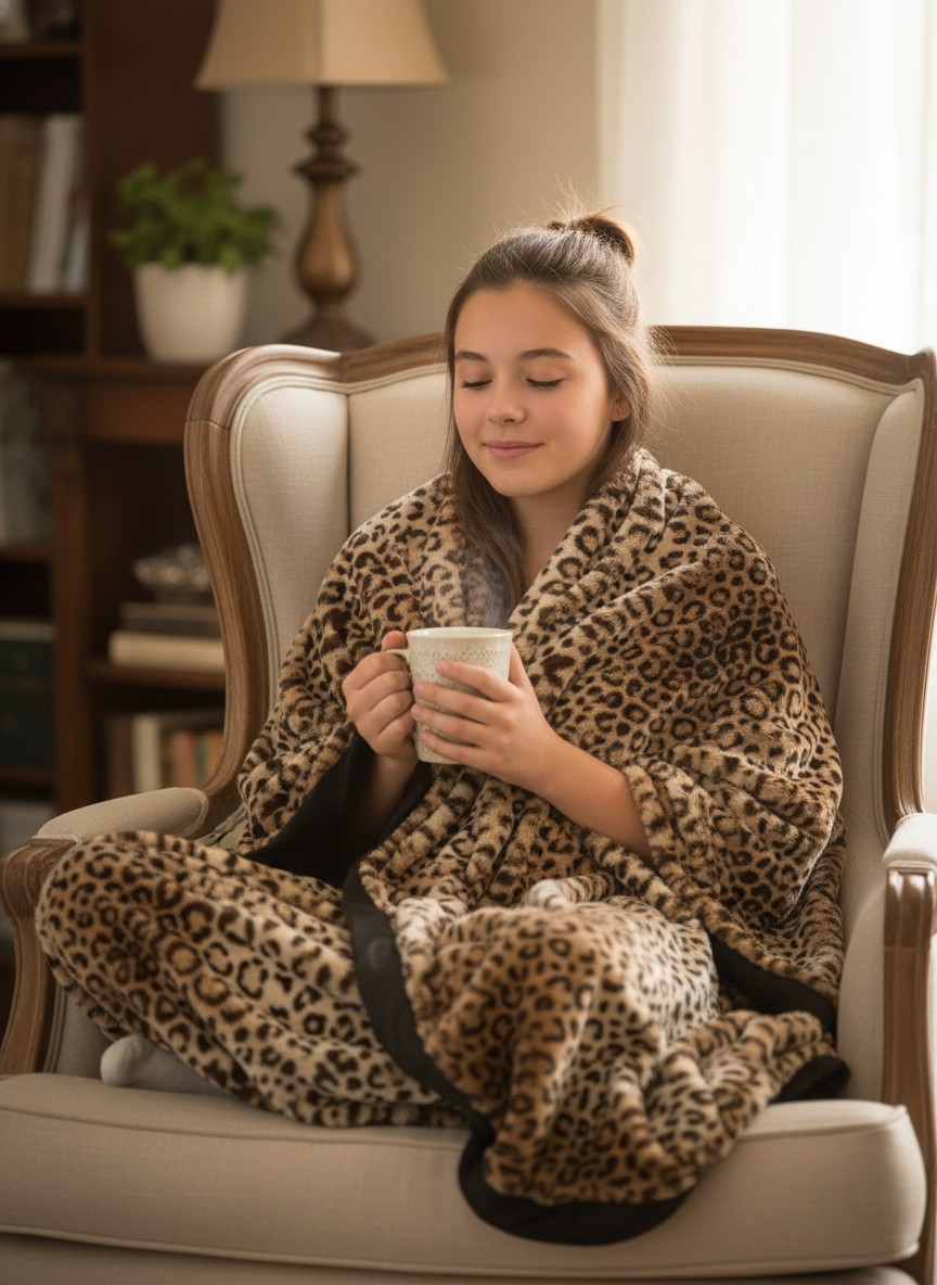 Luxe™ Comfort Soft Leopard Throw for Tweens, Teens & Young Adults (45" x 59")