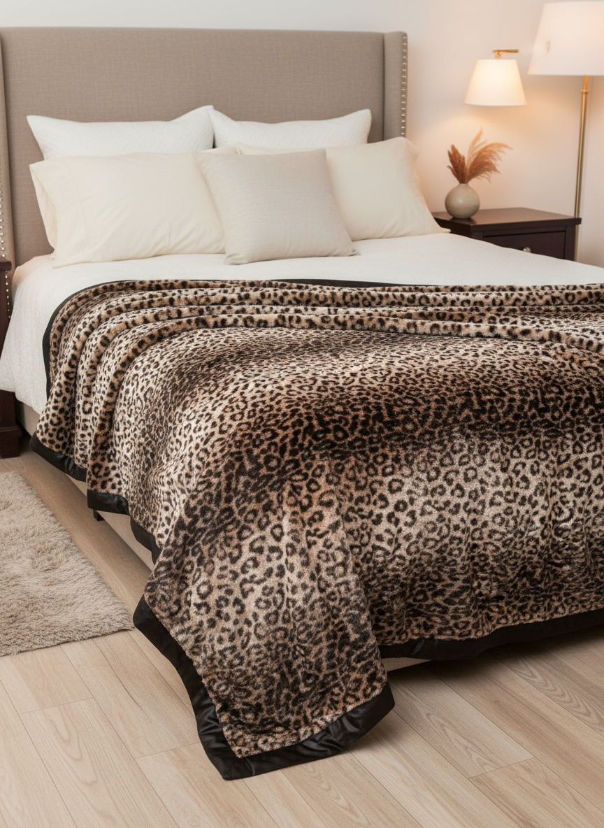 Luxe™ Large Leopard Throw (59" x 88")