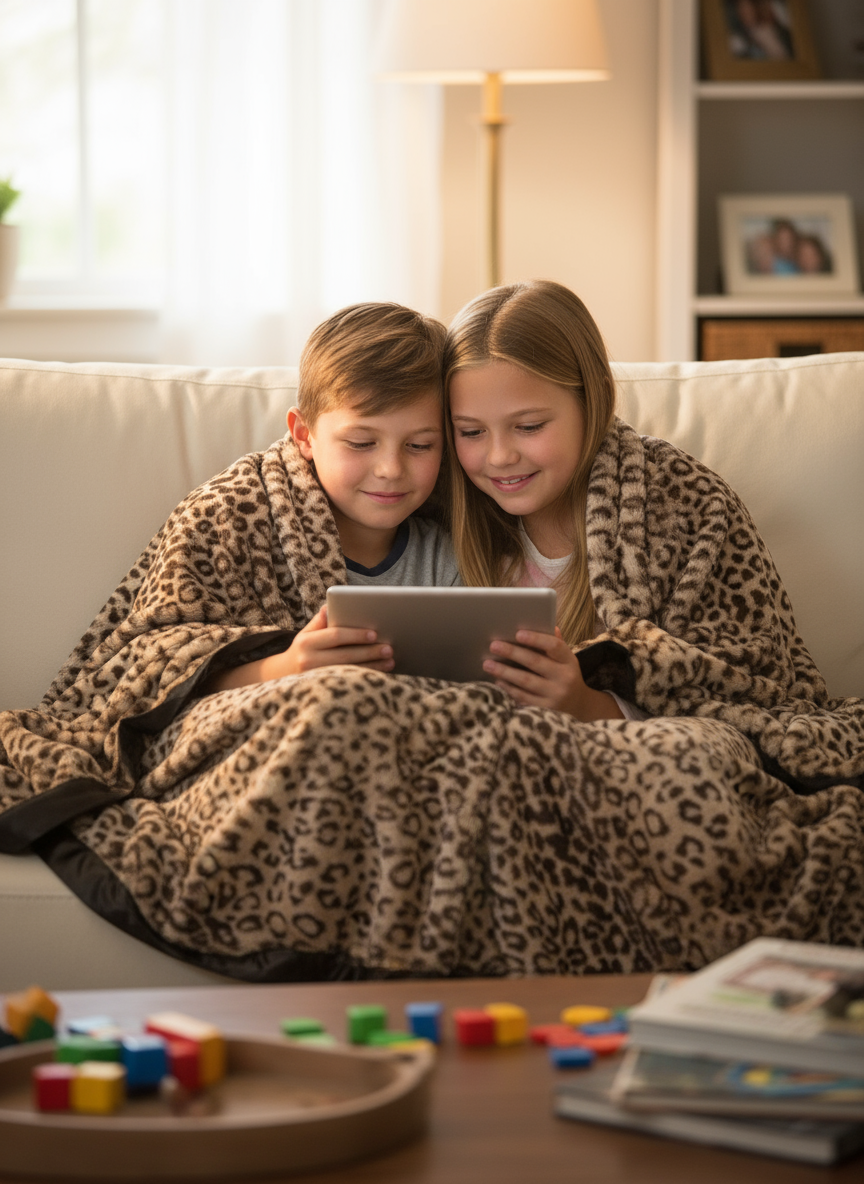 Luxe™ Leopard Blanket for Big Kids (49" x 59")